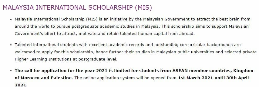 Beasiswa S2 Dan S3 Di Malaysia - Daftar Beasiswa 2022-2023
