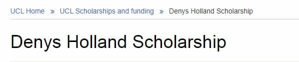 Beasiswa Denys Holland Scholarship