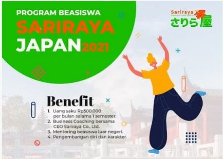 Beasiswa Sariraya Japan 2021 2022